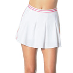 Women's Long High Waist Stripe Tennis Skort White Apparel Lucky In Love