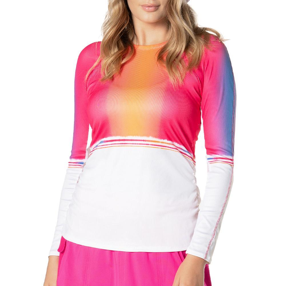 Women's Shockin' Radiance Long Sleeve Tennis Top Shocking Pink Apparel Lucky In Love