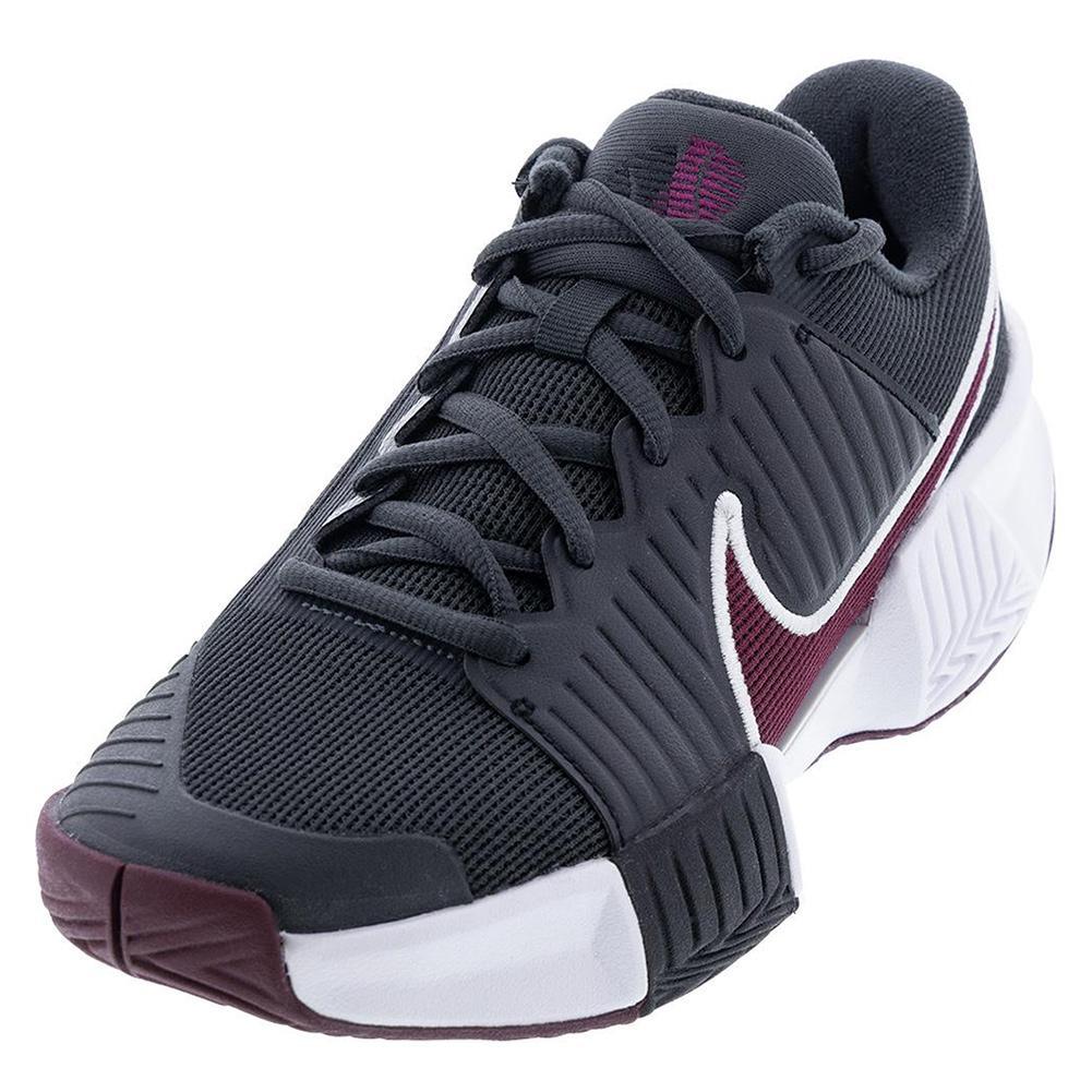 Mens GP Challenge Pro Tennis Shoes Dark Smoke Grey and Sangria Footwear Nike