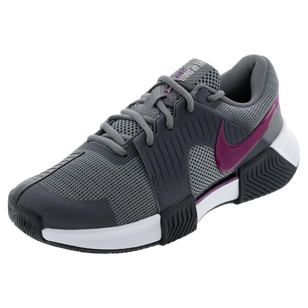 Mens Zoom GP Challenge 1 Tennis Shoes Smoke Grey and Sangria Footwear Nike