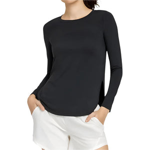 Women's Panem Long Sleeve Tennis Top Onyx Apparel Tail