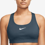 Women's Swoosh Medium Support Padded Sports Bra Armory Navy and White Apparel Nike