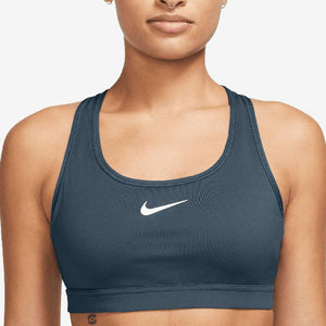 Women's Swoosh Medium Support Padded Sports Bra Armory Navy and White Apparel Nike