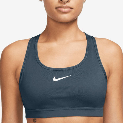 Women's Swoosh Medium Support Padded Sports Bra Armory Navy and White Apparel Nike