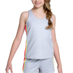 Girls'Heather Prisma Stripe Tank Gray Apparel Lucky In Love