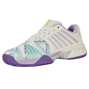 Women's Express Light 3 Padel Shoes Snow White and Purple Heat Footwear K-Swiss