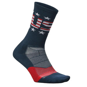 Elite Light Cushion Mini Crew Socks USA Navy Socks Feetures