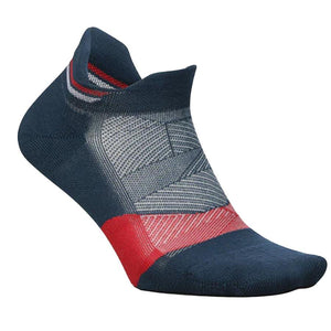 Elite Max Cushion No Show Tab Socks USA Navy Socks Feetures