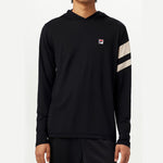 Mens Long Sleeve Tennis Hoodie Black and Angora Apparel Fila