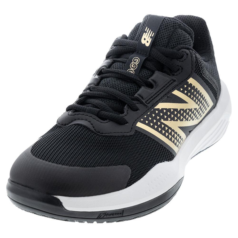 Women's 696v6 B Width Tennis Shoes Black and White Footwear New Balance