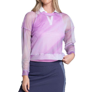 Women's Mystic Petal Long Sleeve Tennis Top Pink Apparel Lucky In Love
