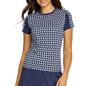 Women's Ketra Short Sleeve Tennis Top Oval Geo Apparel Tail