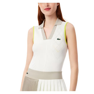 Women's Ultra-Dry UPF30 Tech Tennis Polo White and Hammam Apparel Lacoste