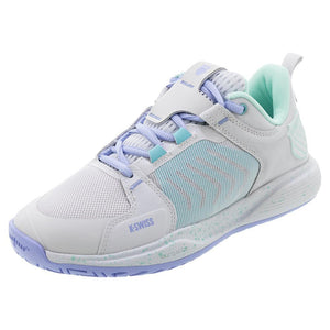 Women`s Ultrashot Team Tennis Shoes Nimbus Cloud and Neon Purple Footwear K-Swiss
