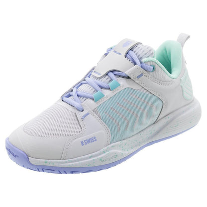 Women`s Ultrashot Team Tennis Shoes Nimbus Cloud and Neon Purple Footwear K-Swiss