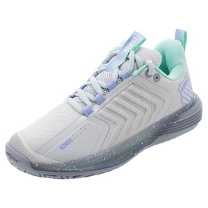 Women`s Ultrashot 3 Tennis Shoes Nimbus Cloud and Lilac Gray Footwear K-Swiss