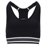 Womens Lucky Ace Seamless Tennis Sports Bra Black and Ultimate Gray Apparel Fila