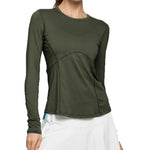 Women`s Elite Titan Long Sleeve Tennis Top Hunter Green Apparel Lija