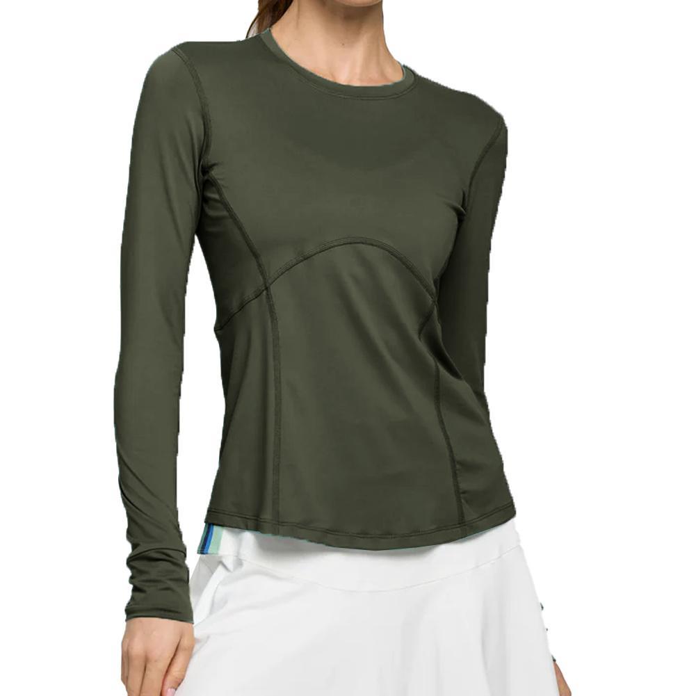 Women`s Elite Titan Long Sleeve Tennis Top Hunter Green Apparel Lija