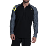 Men`s Striker 1/4 Zip Long Sleeve Tennis Top Black Apparel K-Swiss