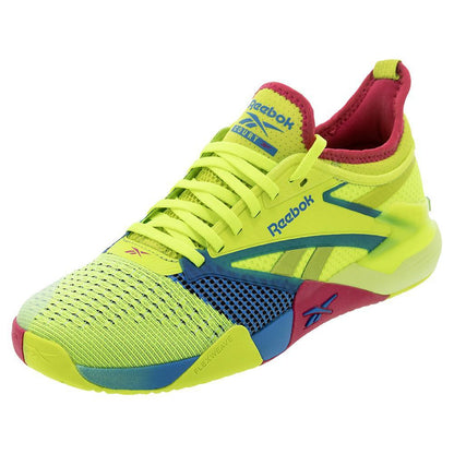 Unisex Nano Court Shoes Digital Lime and Aqua Footwear Reebok