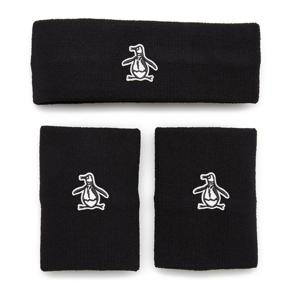 Men`s Solid Head and Wristband Set Accessories Penguin