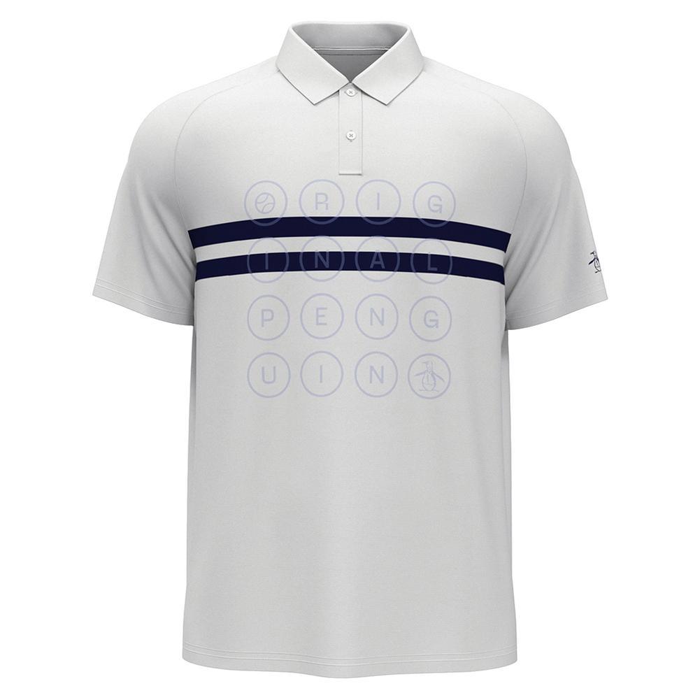 Men`s Performance Block Tennis Polo with Gusset Bright White Apparel Penguin