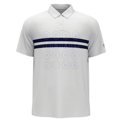 Men`s Performance Block Tennis Polo with Gusset Bright White Apparel Penguin