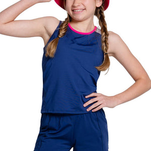 Girls' Shimmer Tennis Tank Blueberry Apparel Lucky In Love