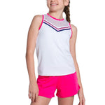 Girls' Berry Sweet Tie Back Tennis Tank White Apparel Lucky In Love