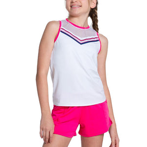 Girls' Berry Sweet Tie Back Tennis Tank White Apparel Lucky In Love