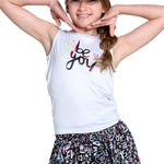 Girls` Love Letter Tie Back Tennis Tank White Apparel Lucky In Love