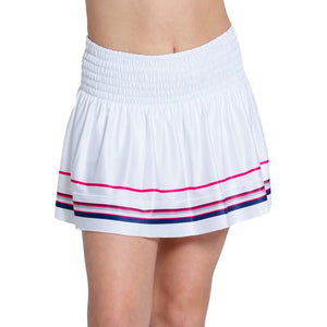 Girls` Berry Smocked Tennis Skort White Apparel Lucky In Love