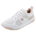 Women`s Pickle Pro Pickleball Shoes White and Cameo Rose Footwear Wilson