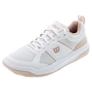 Women`s Pickle Pro Pickleball Shoes White and Cameo Rose Footwear Wilson