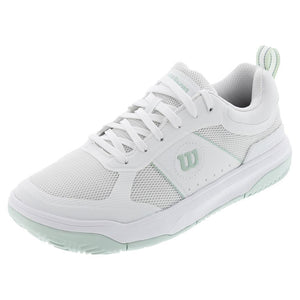 Women`s Pickle Pro Pickleball Shoes White and Surf Spray Footwear Wilson