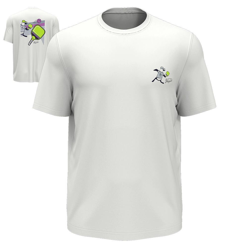 Men`s Trademark Pickleball Back Graphic Tee Bright White Apparel Penguin