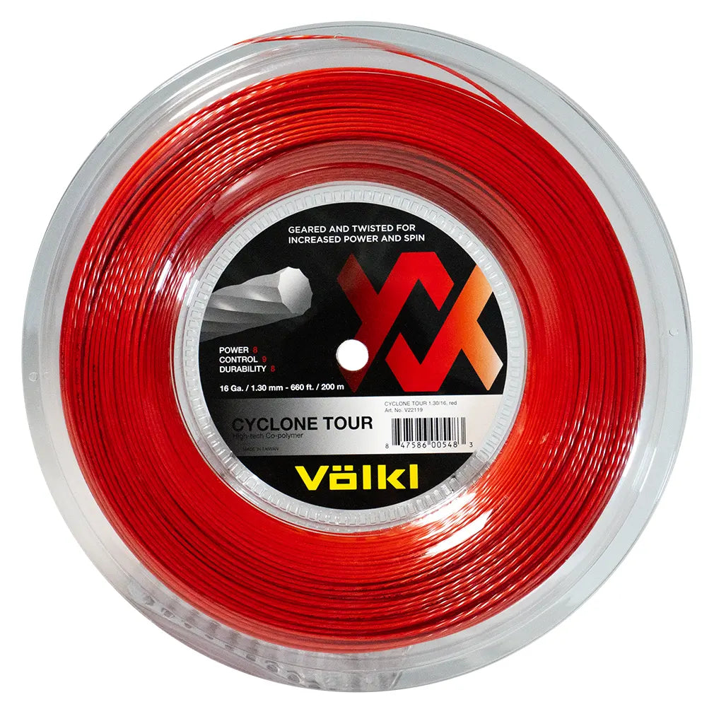 Cyclone Tour 16G/1.30MM Red Reel Tennis String Strings Volkl