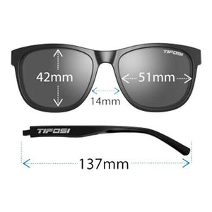 Swank Sunglasses Satin Black with Smoke Bright Blue Lenses Accessories Tifosi