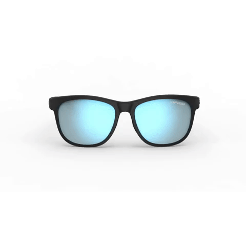 Swank Sunglasses Satin Black with Smoke Bright Blue Lenses Accessories Tifosi