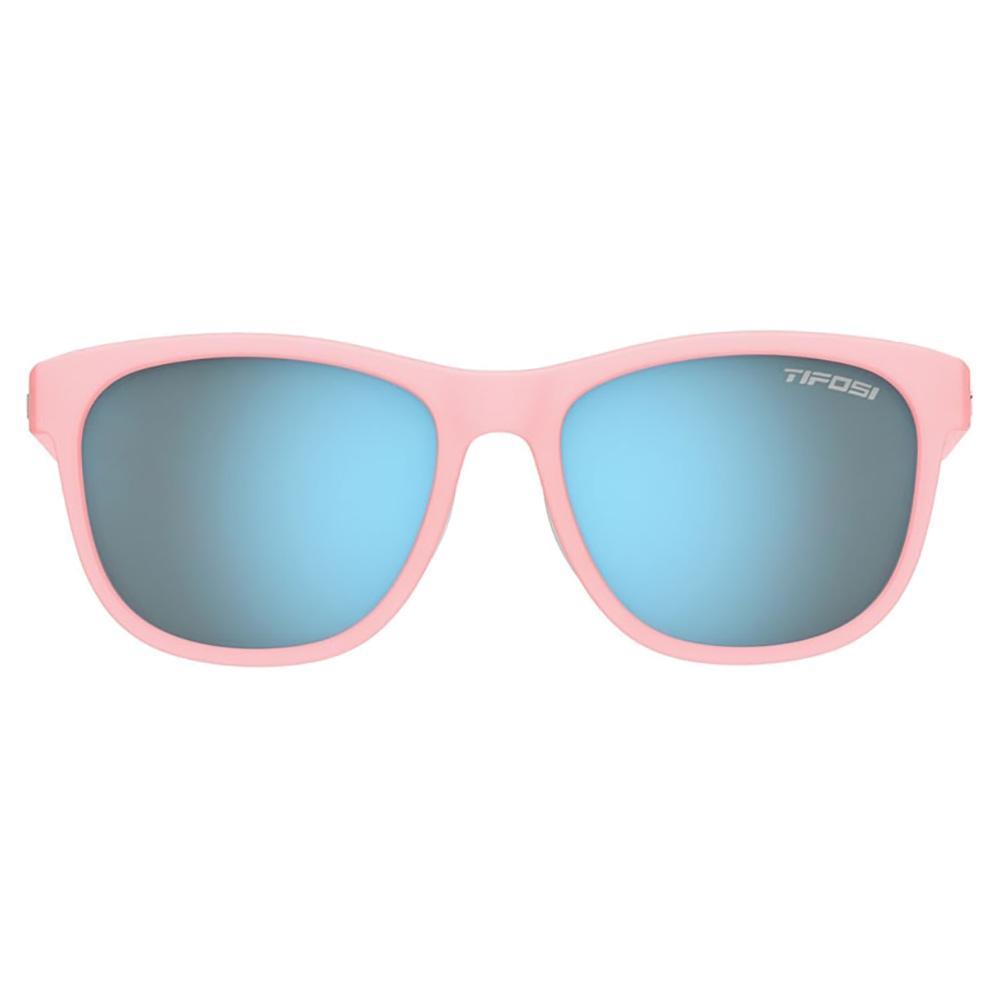Swank Sunglasses Satin Crystal Blush with Smoke Bright Blue Lenses Accessories Tifosi