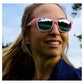 Swank Sunglasses Satin Crystal Blush with Smoke Bright Blue Lenses Accessories Tifosi