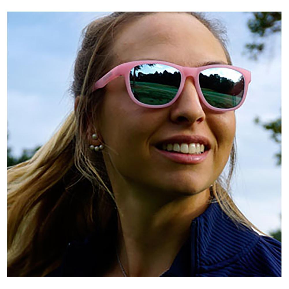 Swank Sunglasses Satin Crystal Blush with Smoke Bright Blue Lenses Accessories Tifosi