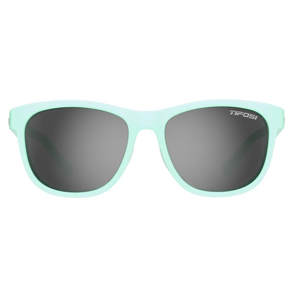 Swank Sunglasses Satin Crystal Teal with Smoke Polarized Lenses Accessories Tifosi