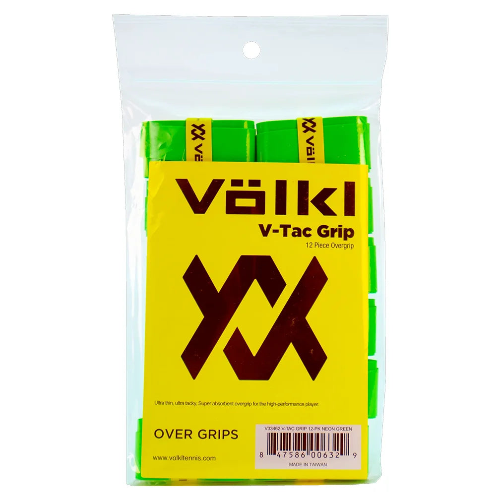 V Tac Tennis Overgrip 12 Pack Neon Green Accessories Volkl
