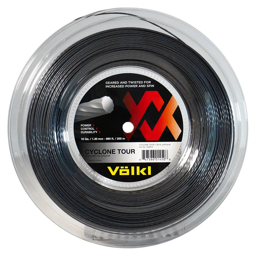 Cyclone Tour 16G Reel Tennis String Anthracite Strings Volkl