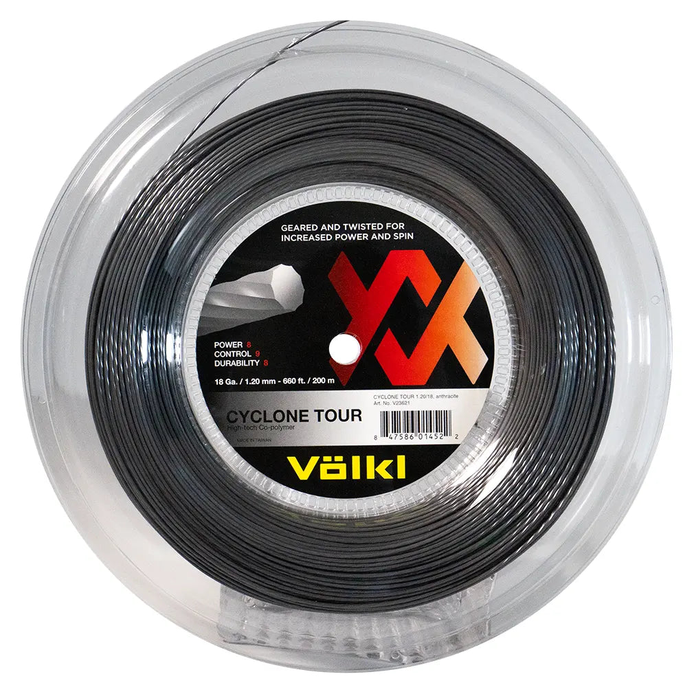 Cyclone Tour 18G Reel Tennis String Anthracite Strings Volkl