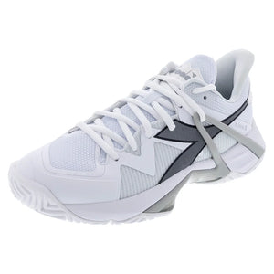 Men's B.Icon 2 AG Tennis Shoes White and Silver Footwear Diadora