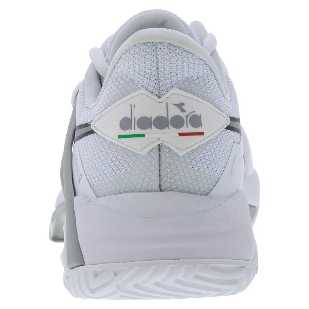 Men's B.Icon 2 AG Tennis Shoes White and Silver Footwear Diadora