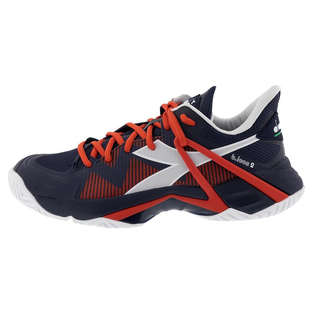 Men's B.Icon 2 AG Tennis Shoes Blue Corsair and White Footwear Diadora